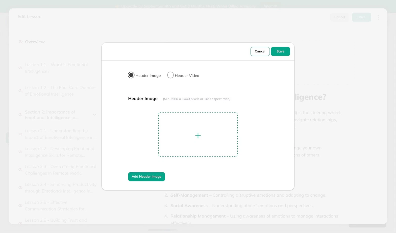 Adding a header image