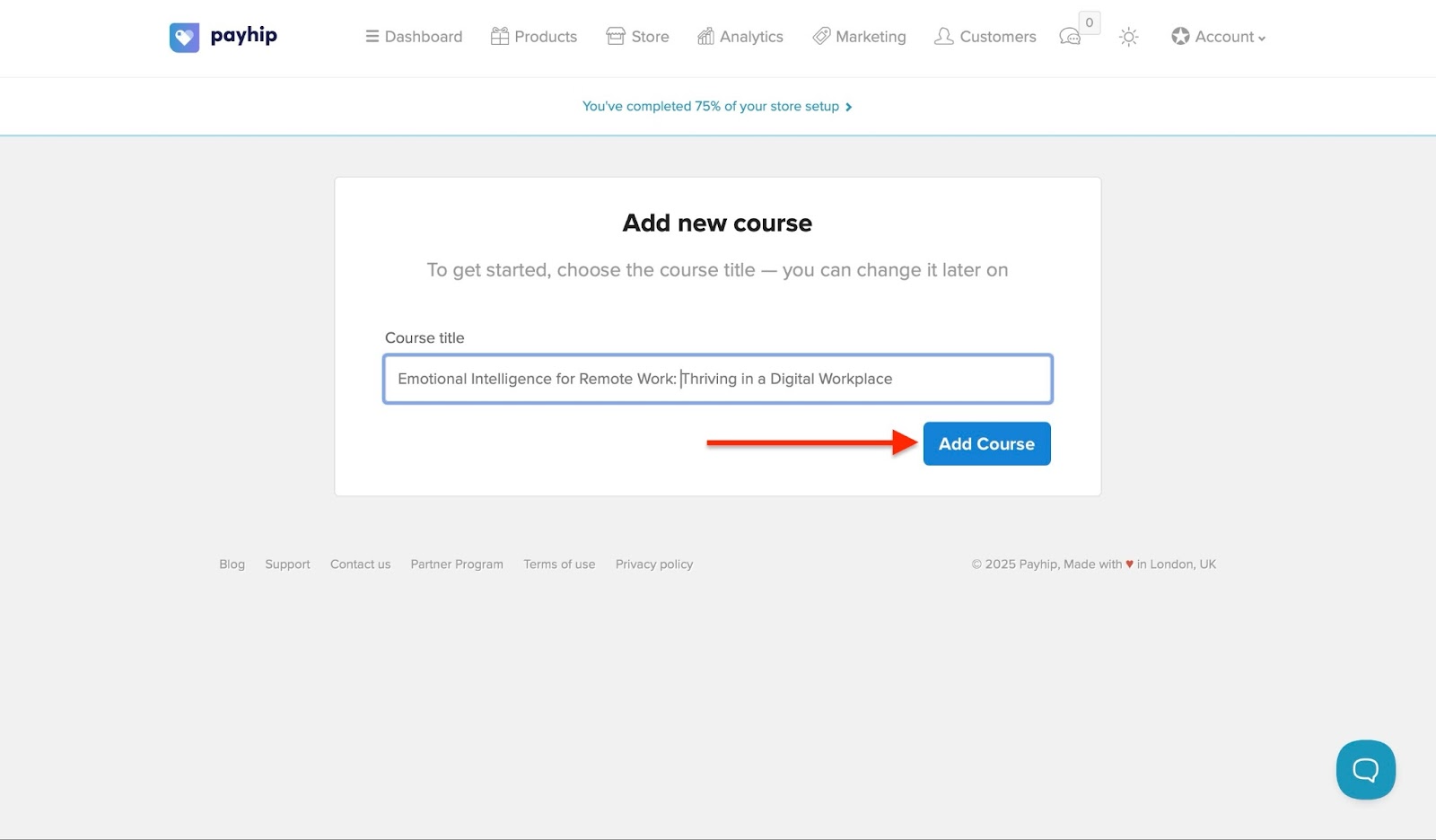 The ''Add Course'' button is highlighted