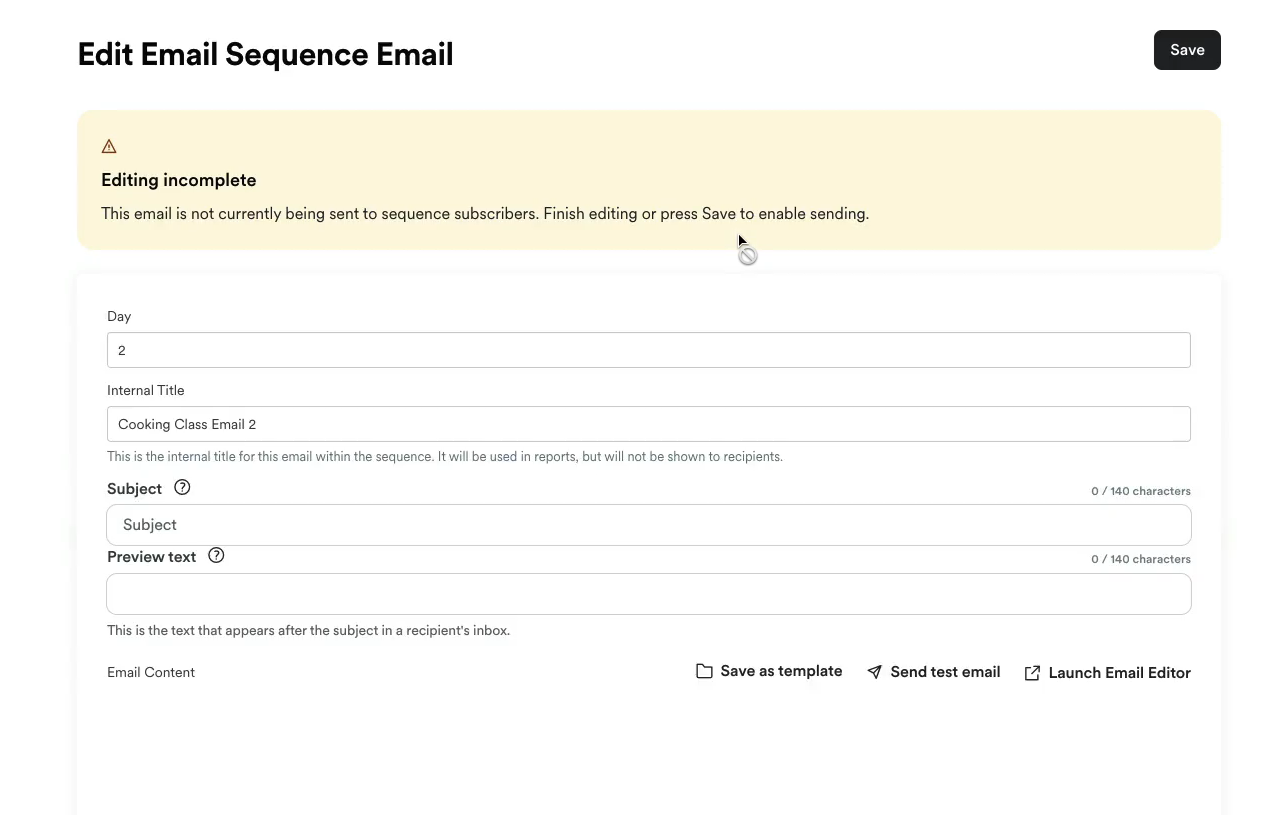 Modifier une séquence d'e-mails