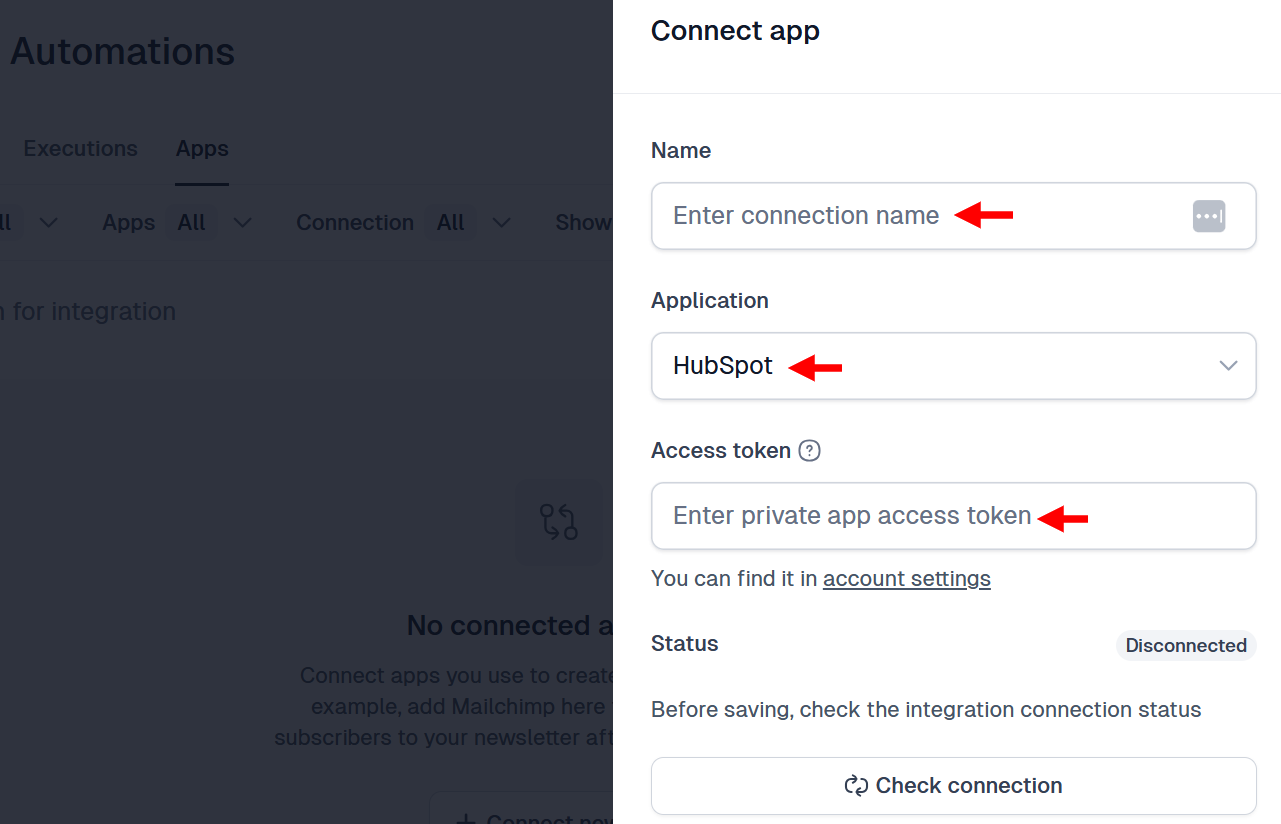 Connecter un compte Hubspot à Easytools