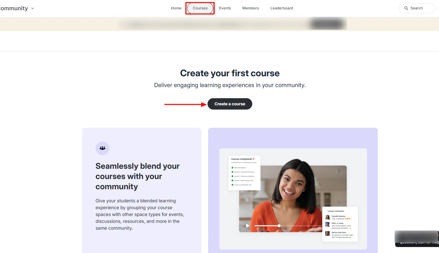 Circle.so: créateur de formations avec "Course"