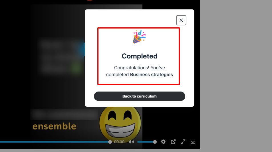 La plateforme préviendra vos élèves une fois la leçon terminée.