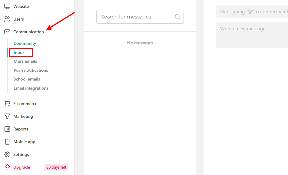 Grâce à la fonctionnalité de communication de LearnWorlds, j'ai accès aux interactions de ma communauté et à ma boîte de réception, y compris les e-mails de…