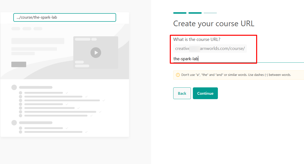 LearnWorlds: capture d'écran du créateur de formations vue 4