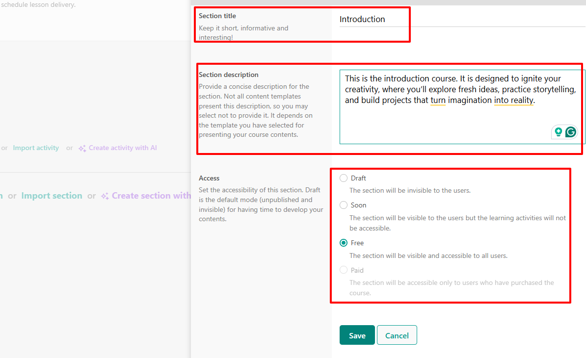 LearnWorlds: créateur de formations avec "Free" puis "register for free"