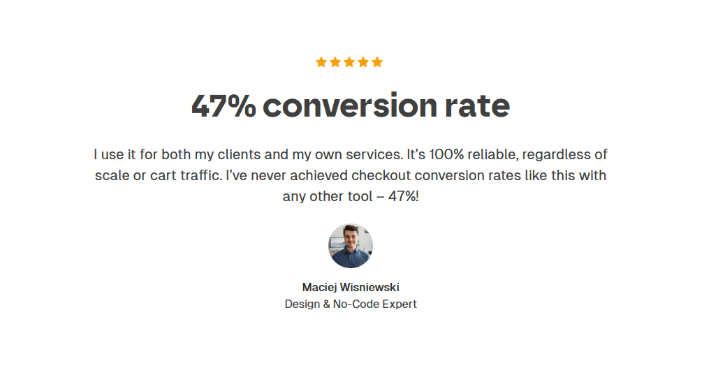 Témoignage sur le taux de conversion.