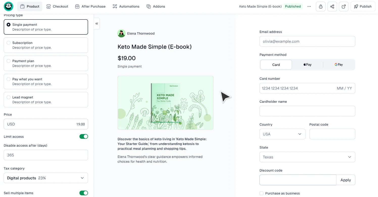 Keto made simple E-book product wizard
