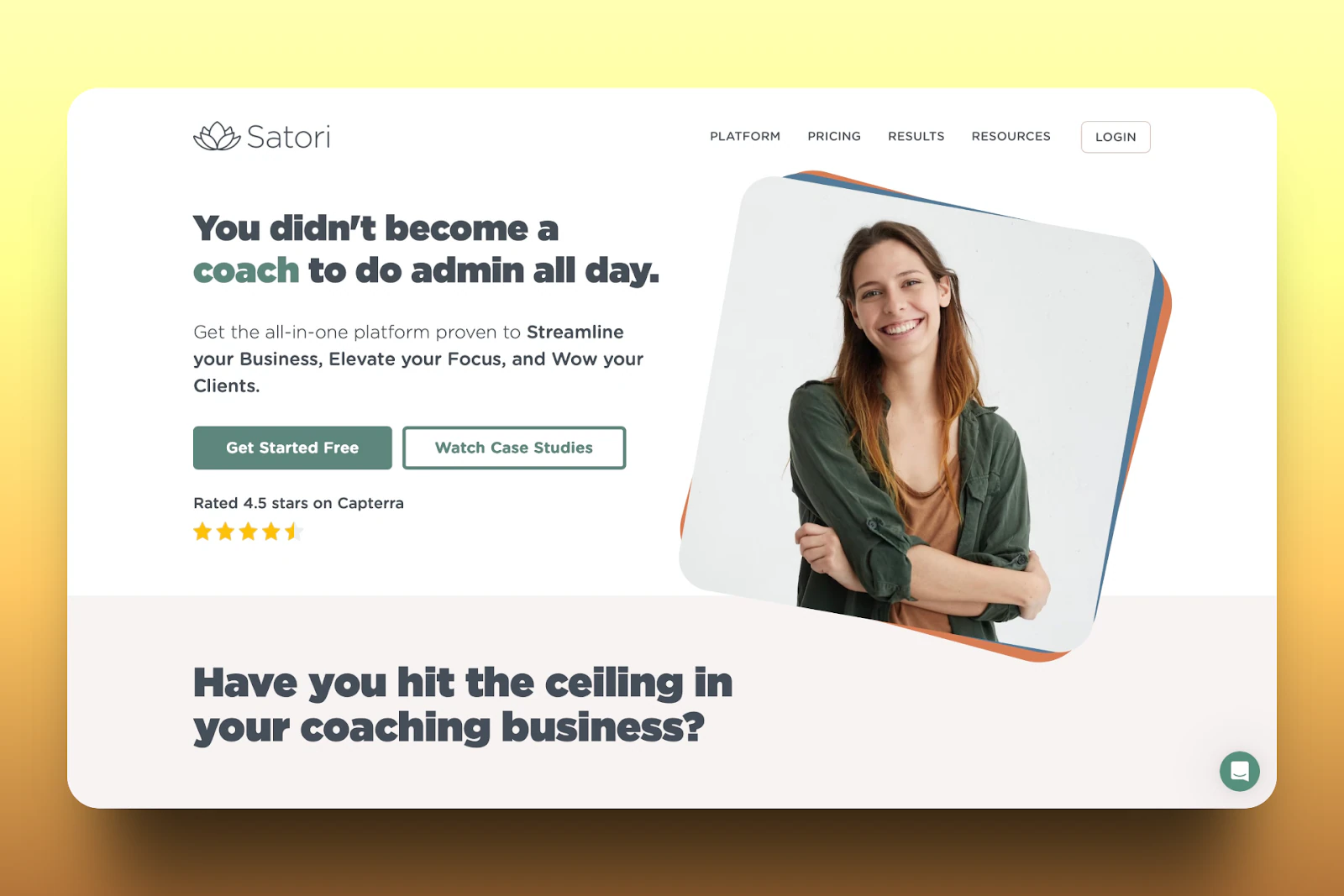 Page d'accueil des meilleures plateformes de coaching en ligne avec bannière