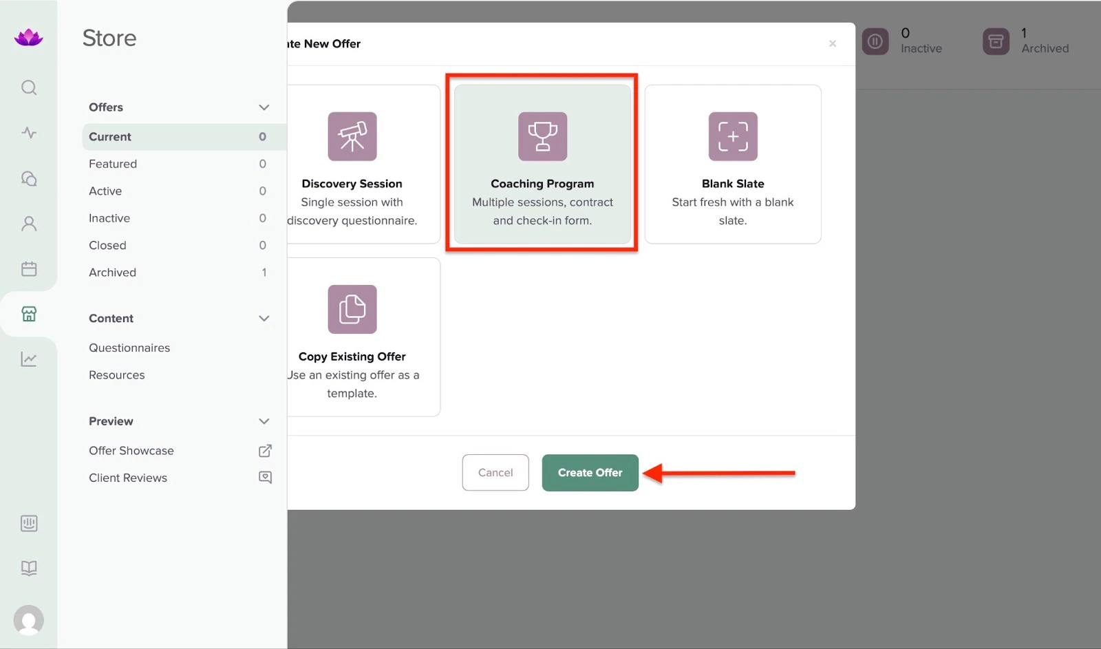 Meilleur logiciel de coaching: configuration d'un nouveau programme