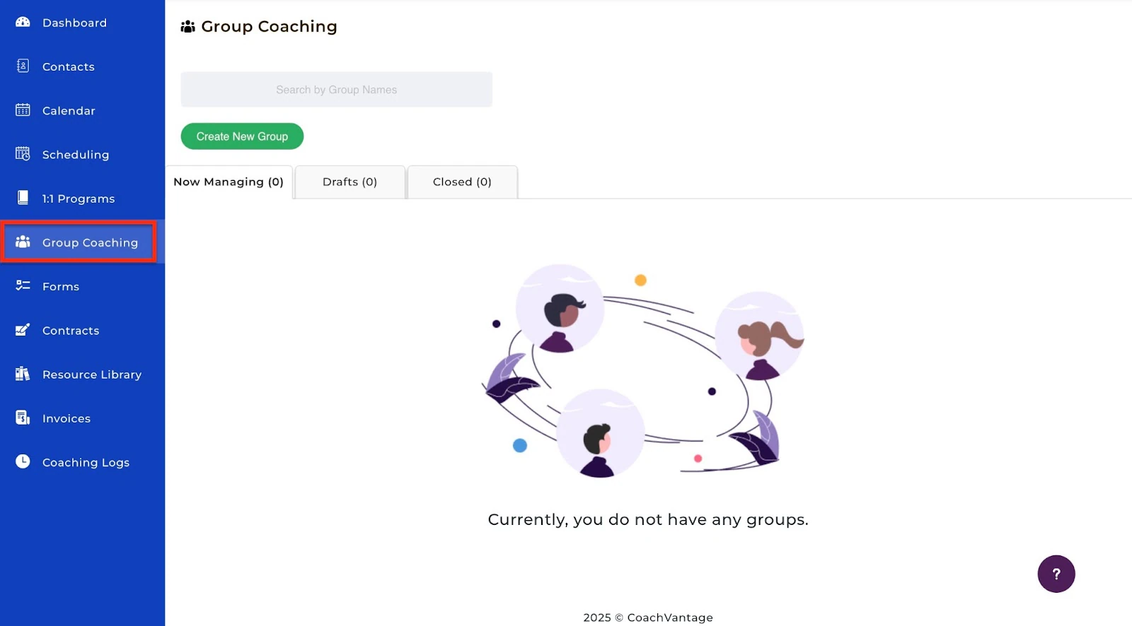 CoachVantage: créateur de site affichant "All Forms" - créateur de formations