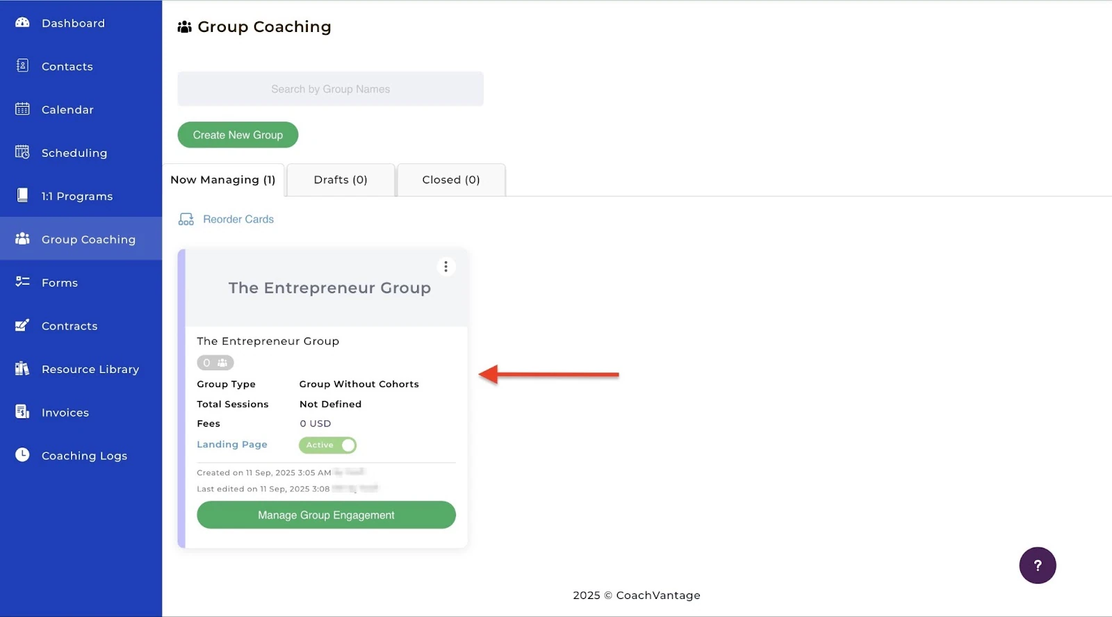 Détails d'un nouveau groupe sur les meilleures plateformes de coaching en ligne