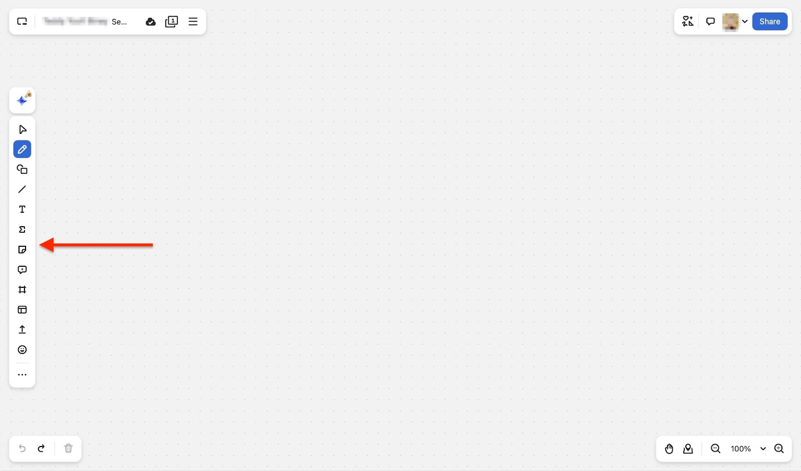 Barre d'outils de l'éditeur de tableau blanc