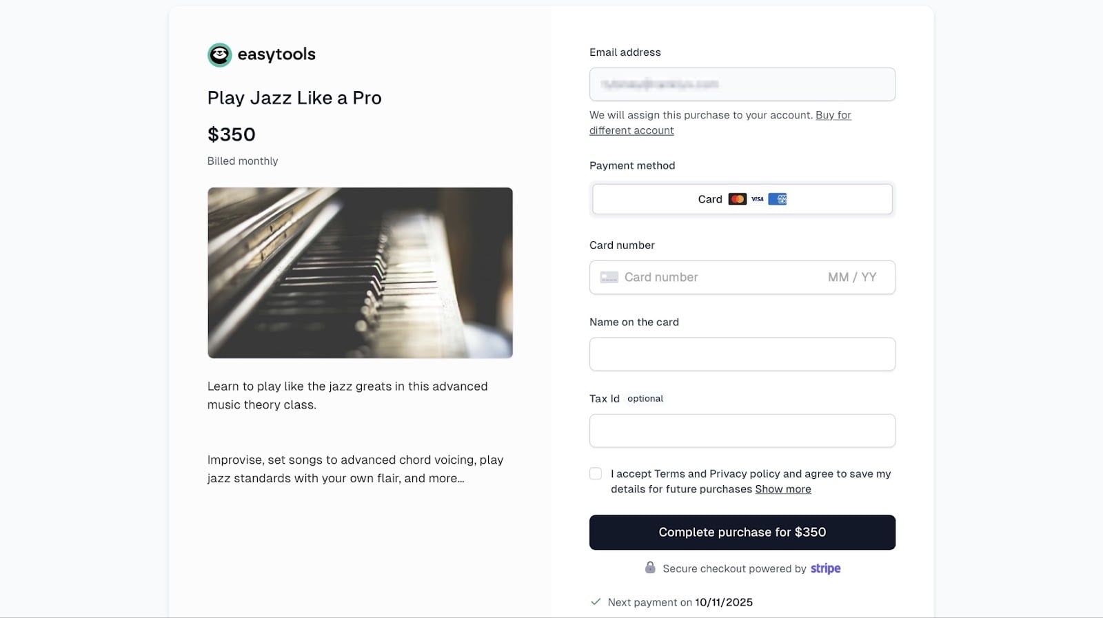 Checkout page for best patreon alternatives course