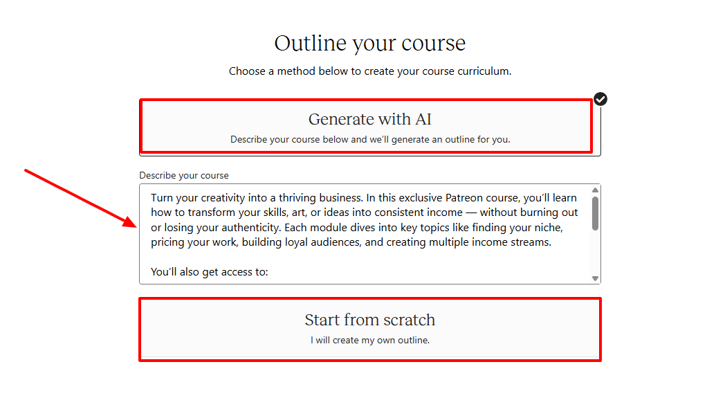 Best patreon alternatives AI course outline options