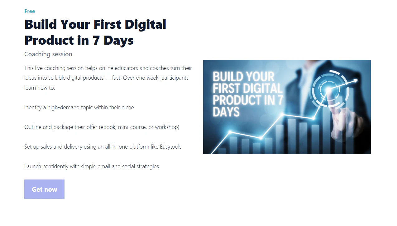 Promotional page for a free coaching session