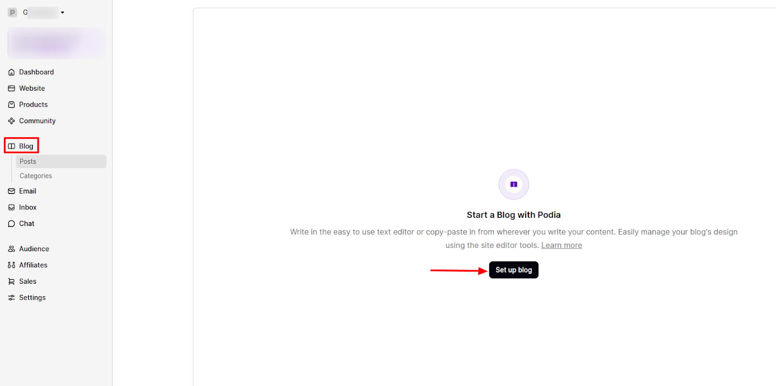 Launch a creator blog on podia
