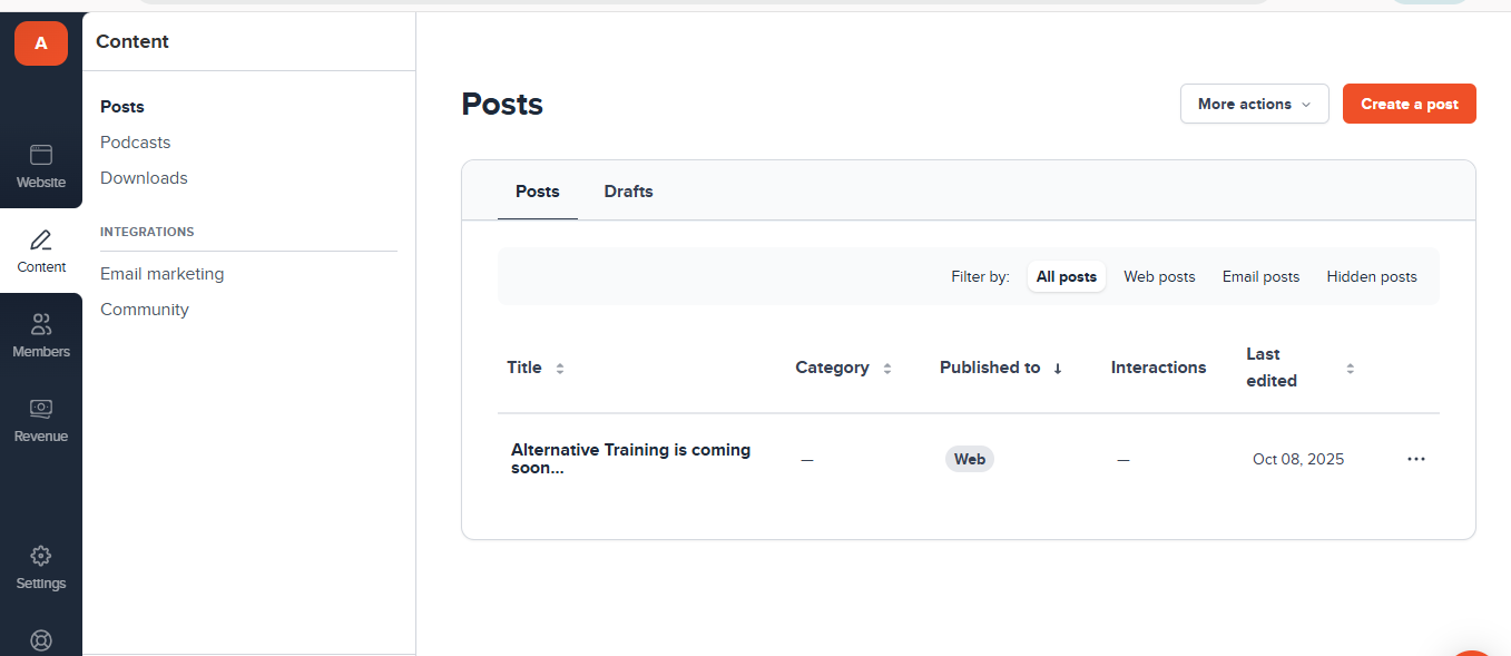 Manage blog posts for best patreon alternatives website