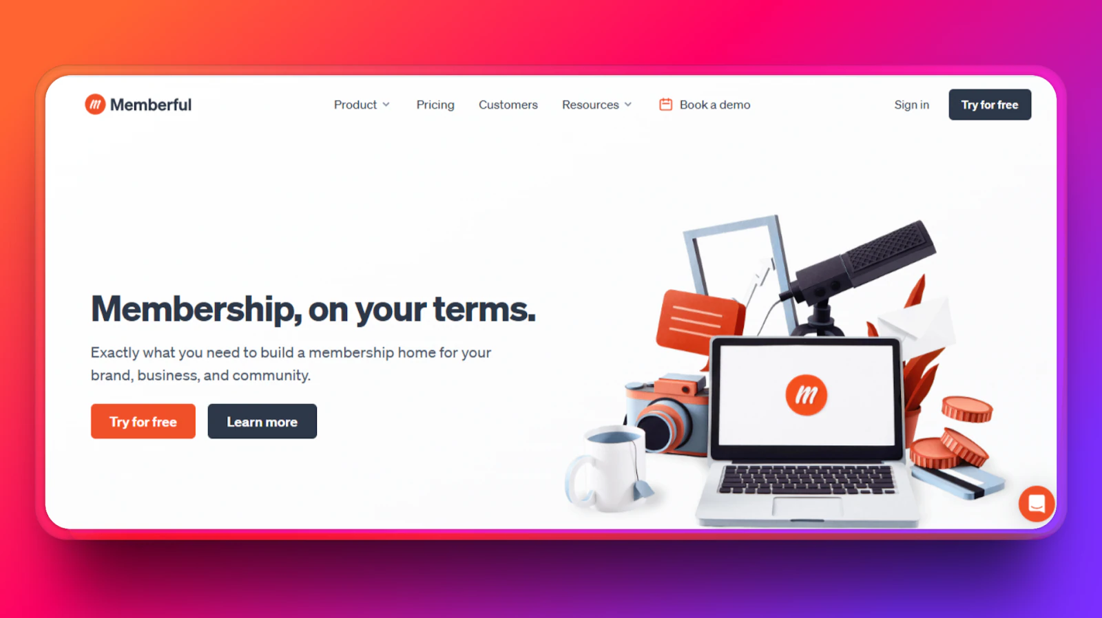 Homepage showing emberful membership platform introduction