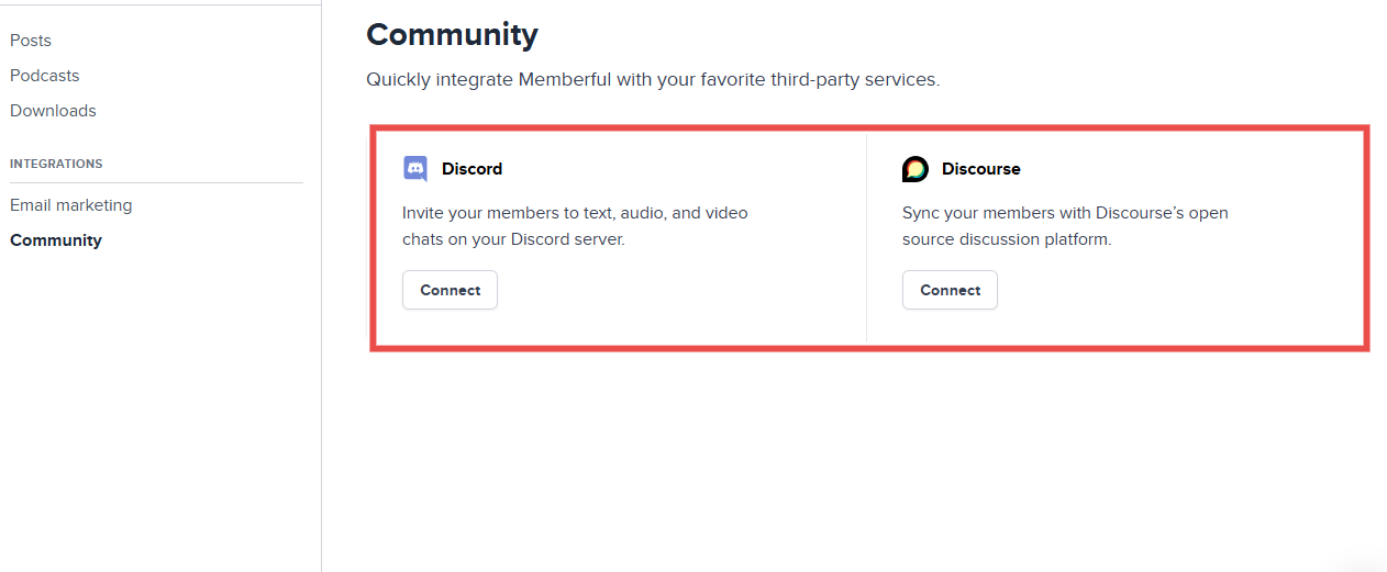 Community integrations for discord and discourse