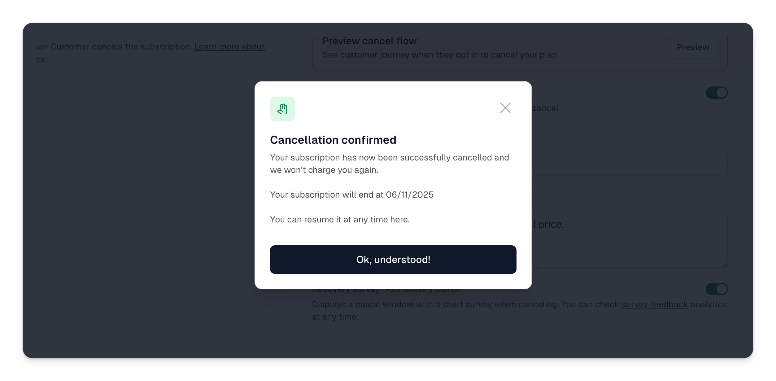 69032e29d704a24b330c9cc1 Easytools%20confirmation%20modal%20subscription%20cancellation