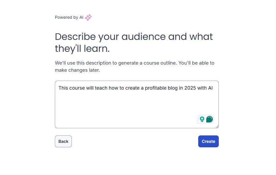 Online course creation and delivery: course builder screenshot