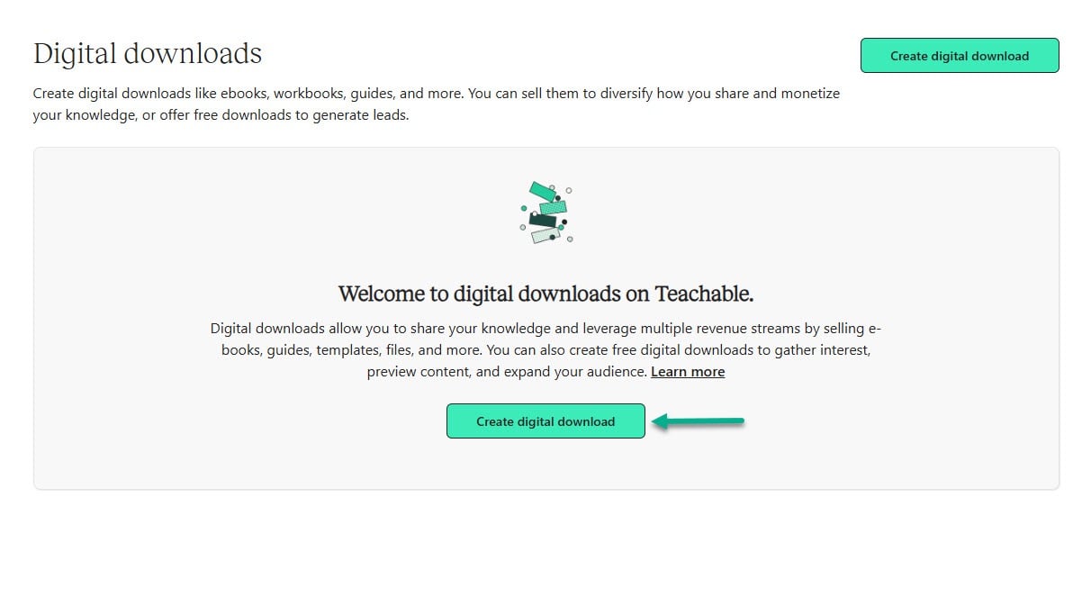 vendre un produit digital à télécharger dans teachable