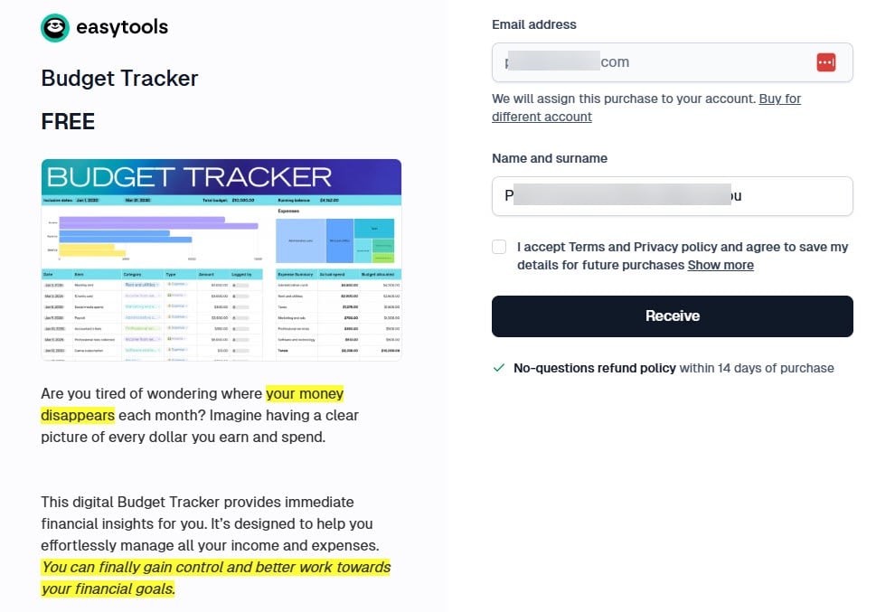 pages de vente de templates publiées créées avec easytools