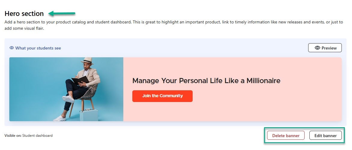 personnaliser un site dans teachable