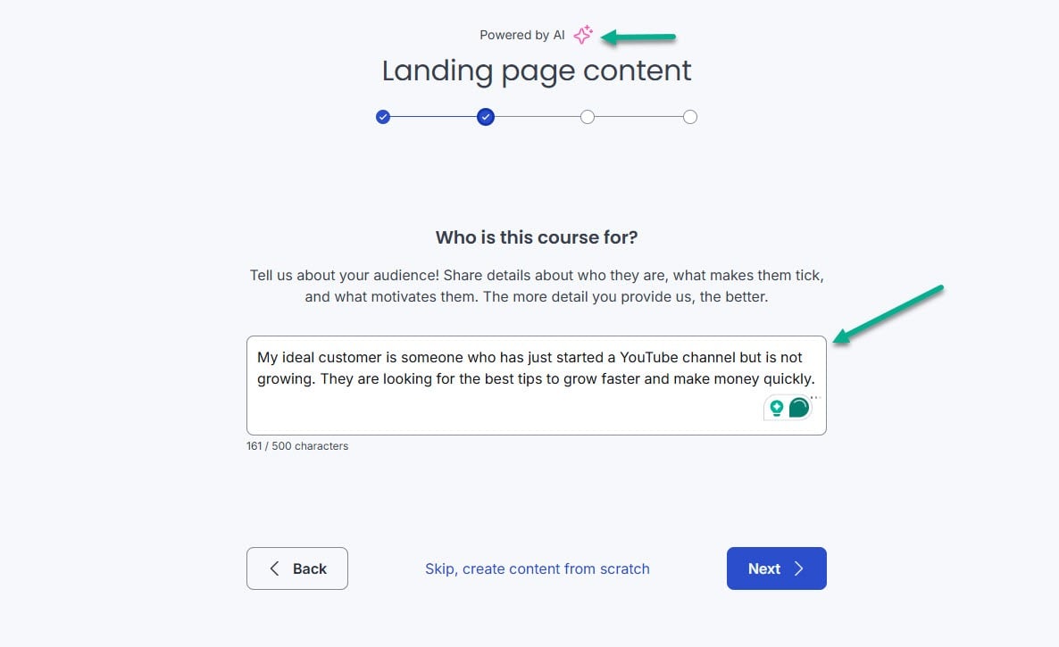 créer un tunnel de page de vente avec l'ia dans thinkific