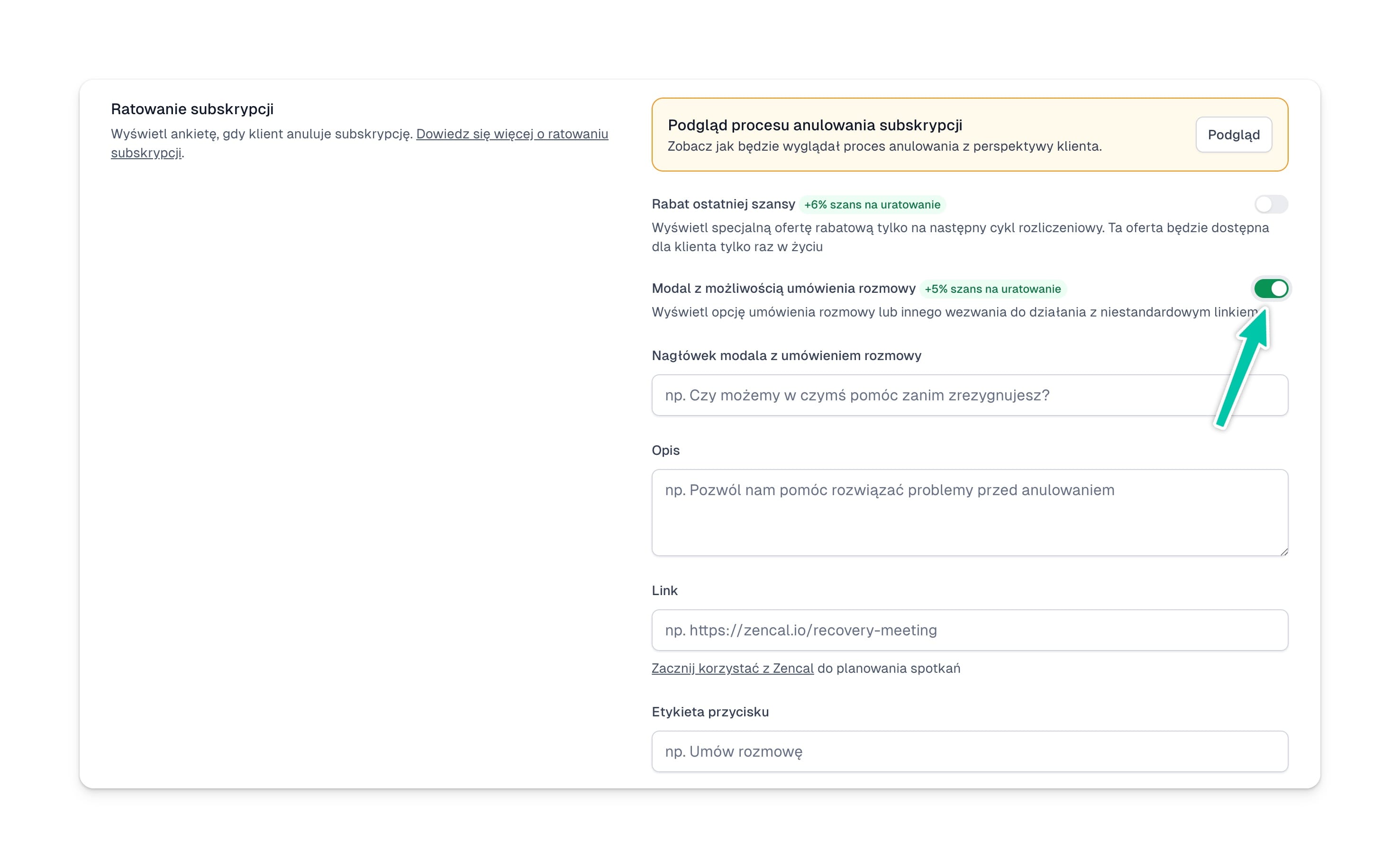 Easytools modal z propozycją spotkania