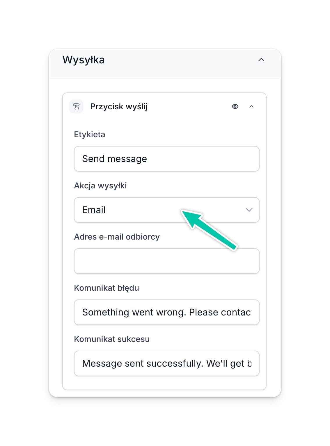 Easypage powiadomienie o kontakcie email