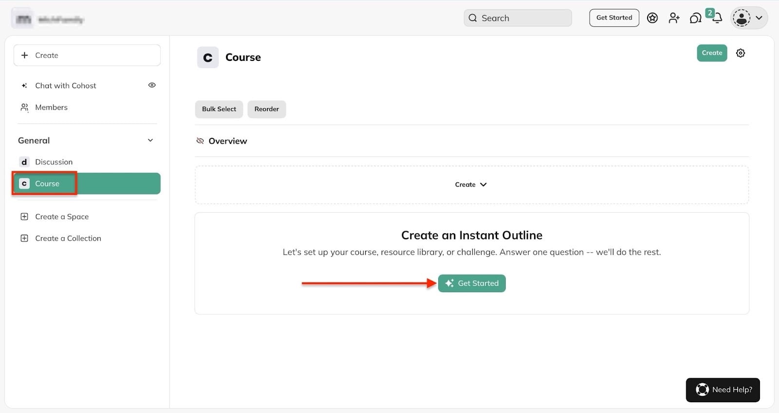 fenêtre de la formation avec bouton get started