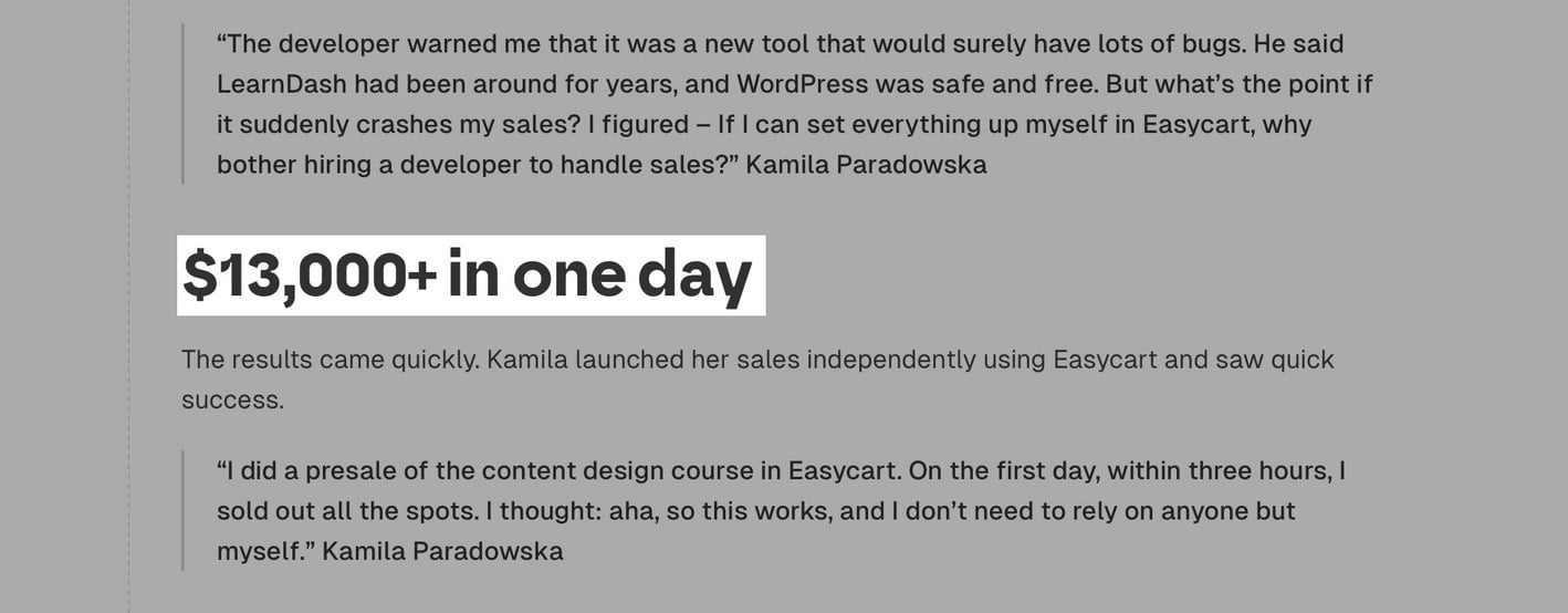 résultat de chiffre d'affaires d'une cliente Easytools