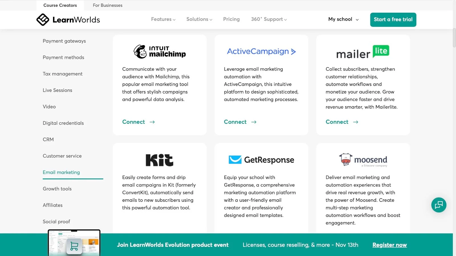 outils d'email marketing dans les meilleures alternatives à teachable