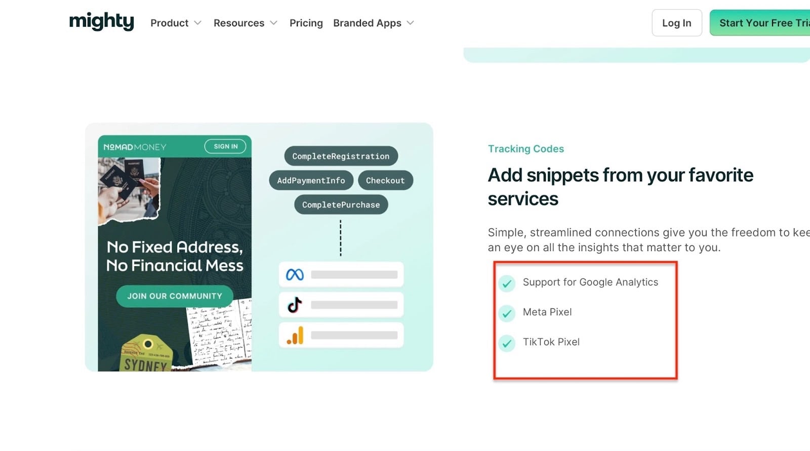 options d'analytique et de pixel
