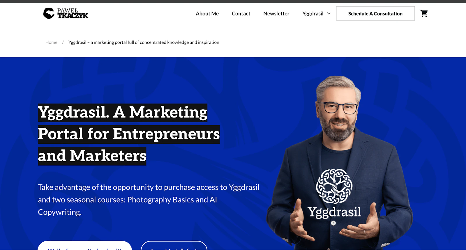 marketing portal banner with creator
