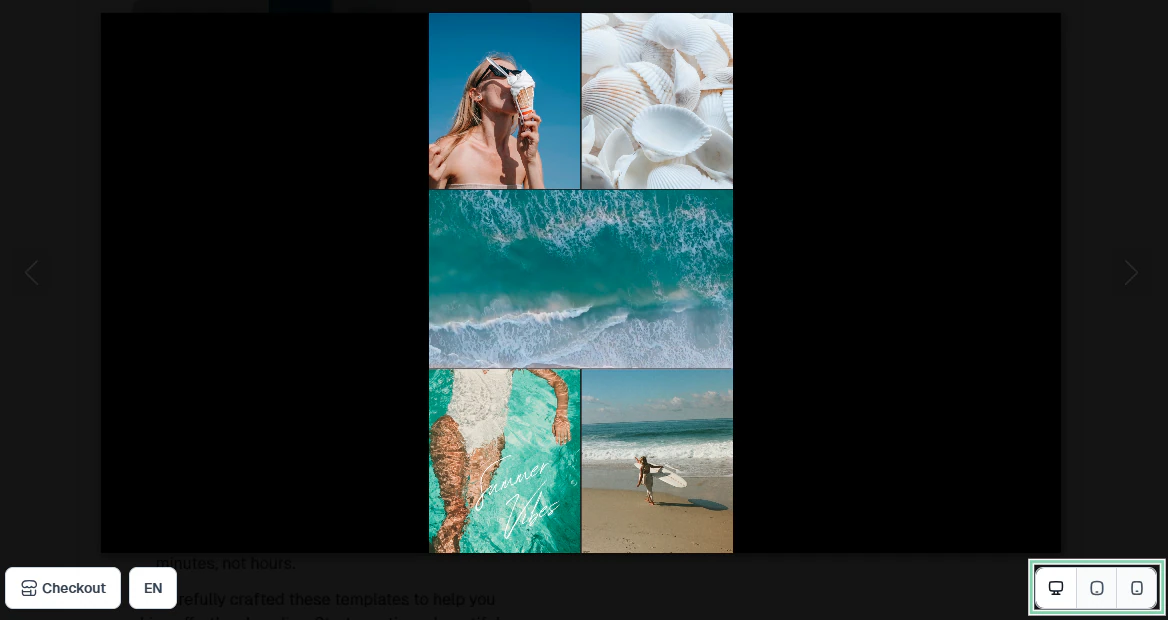 preview of template layout