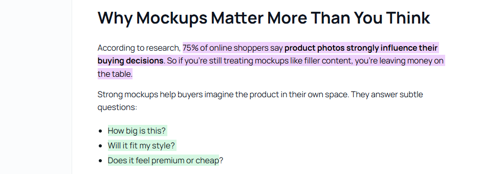 mockups impact on buyer decisions