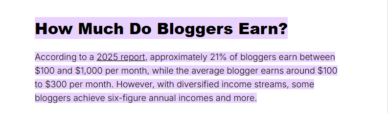 revenu mensuel moyen des blogueurs