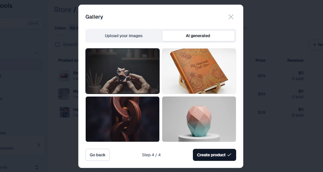 aperçu de la galerie avec les images du produit