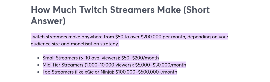 répartition des revenus des streamers twitch