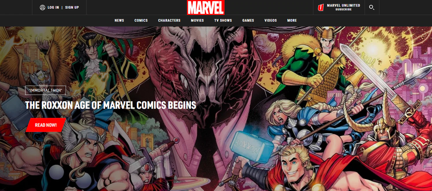 bannière marvel comics pour les loisirs rentables