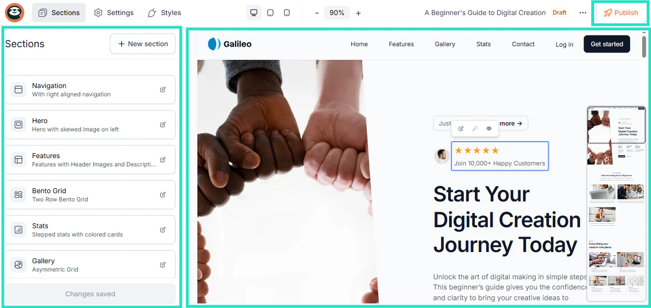 Easytools: capture de la section websites