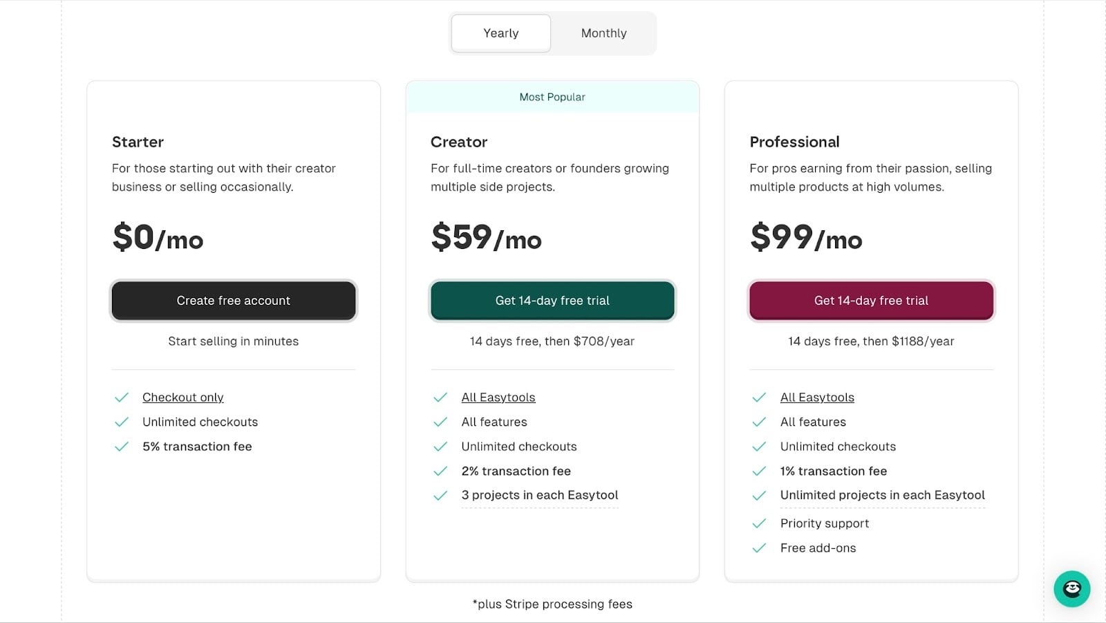 les offres tarifaires d'easytools