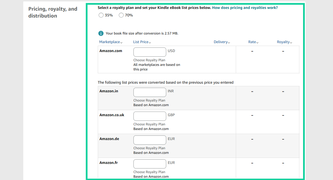 Amazon KDP: capture du bookshelf - produit digital vue 3