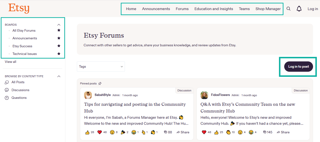 les rubriques et le menu du forum dans une plateforme pour vendre des ebooks