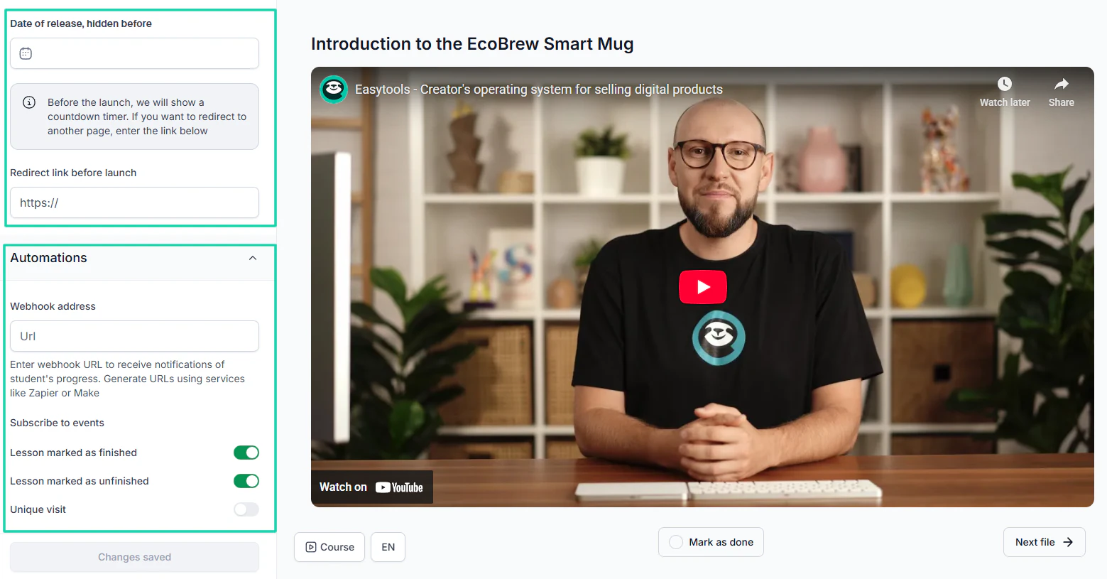 Easytools course editor