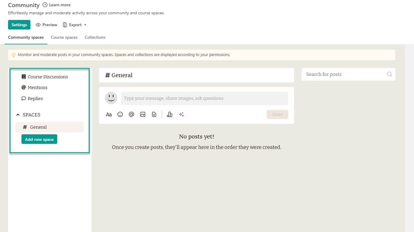 customize community in learnworlds
