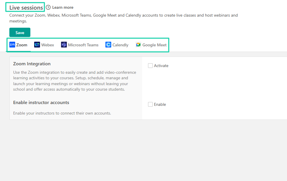 video app integrations on LearnWorlds