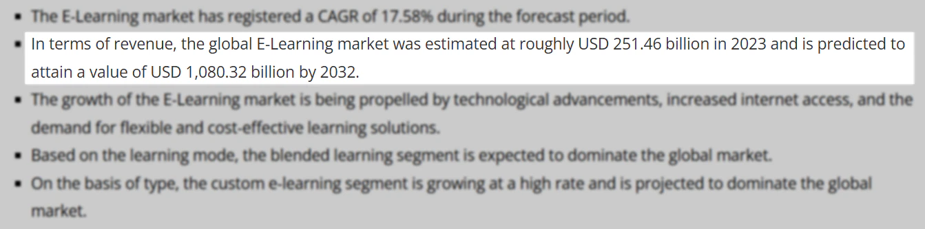 statistics on the e-learning market